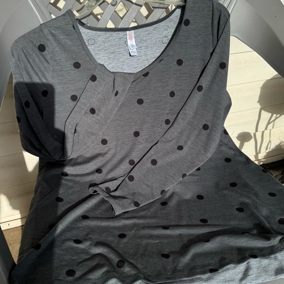 Lularoe Euc Hi-Lo Gray W/ Black Polka Dots Size L Bundle And Save!